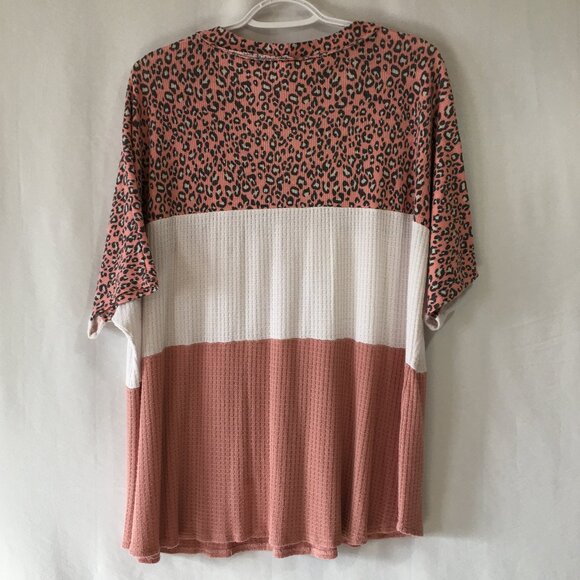 7th Ray Lightweight Waffle Knit/Color BlockTop - Picture 2 of 4